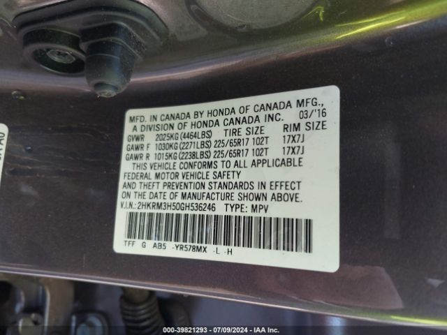 2HKRM3H50GH536246 Honda CR-V EX