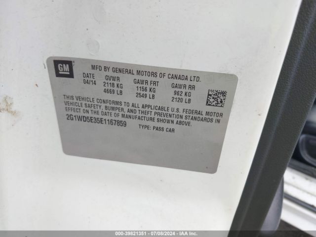 2G1WD5E35E1167859 Chevrolet IMPALA LIMITED POLICE