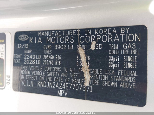 KIA Soul 2014 KNDJN2A24E7707571 Image 9