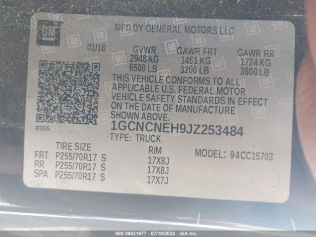 1GCNCNEH9JZ253484 Chevrolet Silverado 1500 Ls