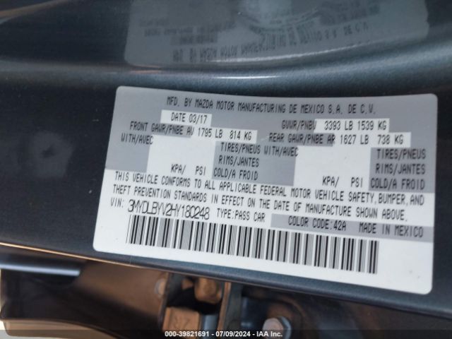 3MYDLBYV2HY180248 Toyota YARIS IA