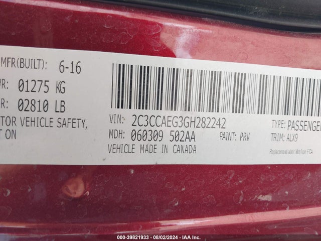 2C3CCAEG3GH282242 Chrysler 300C