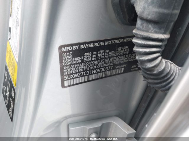5UXWZ7C31H0V90377 BMW X3 Sdrive28i