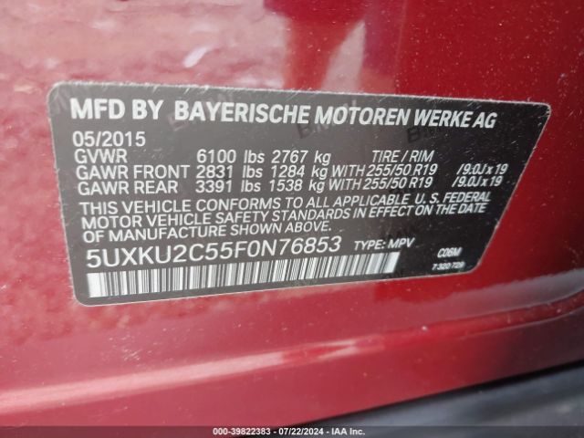 5UXKU2C55F0N76853 BMW X6 Xdrive35i