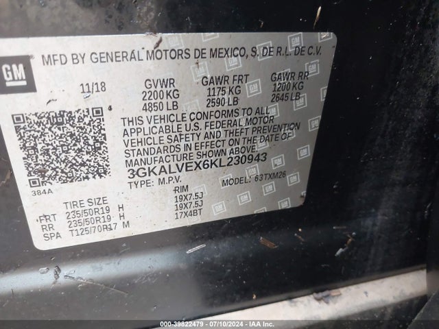 GMC Terrain Slt 2019 3GKALVEX6KL230943 Image 9