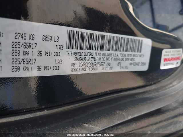 2C4RDGCG1GR313667 Dodge Grand Caravan Sxt