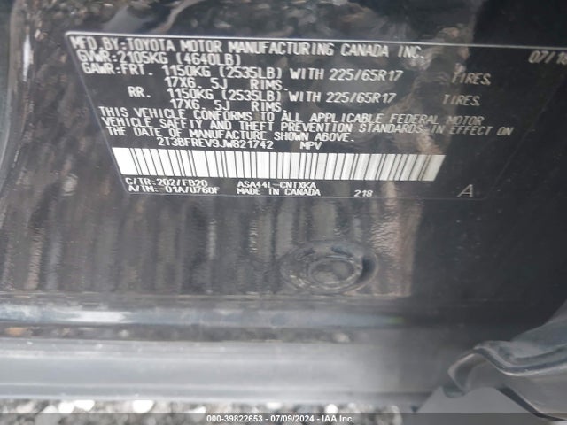 Toyota RAV4 LE 2018 2T3BFREV9JW821742 Image 9