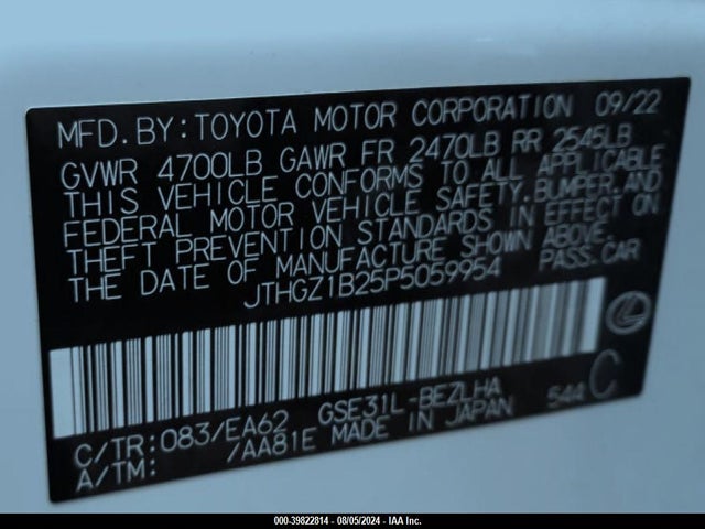 JTHGZ1B25P5059954 Lexus Is 350 F Sport