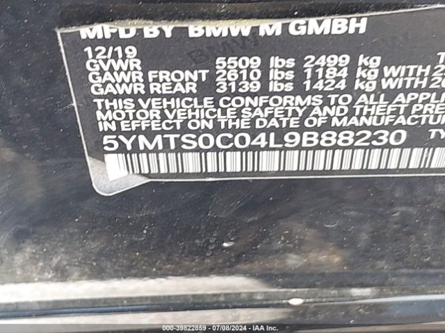 5YMTS0C04L9B88230 BMW X3 M