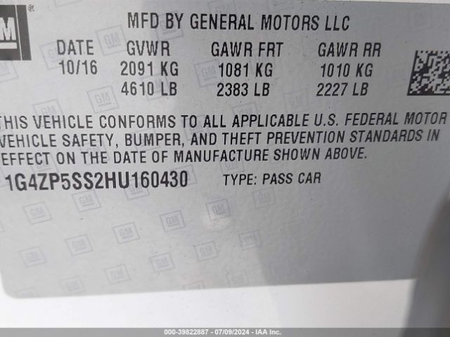 1G4ZP5SS2HU160430 Buick Lacrosse Essence
