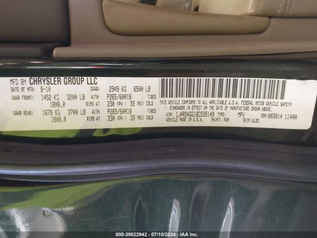 2011 JEEP GRAND CHEROKEE 1J4RS4GG1BC535149 Photo 8