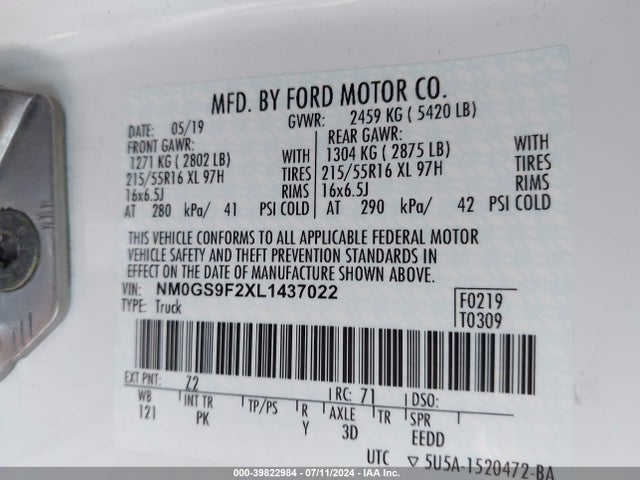 Ford Transit Connect Xlt Passenger 2020 NM0GS9F2XL1437022 Image 9