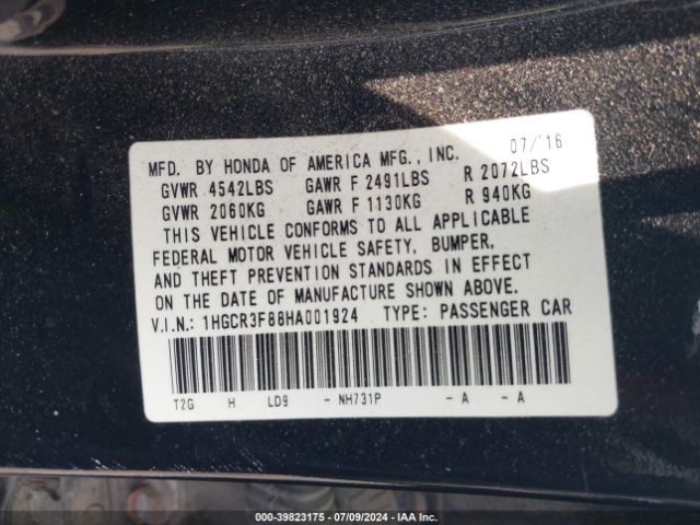 1HGCR3F88HA001924 Honda Accord Ex-l V6