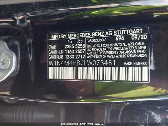 W1N4M4HB2LW073481 Mercedes-Benz Glb 250 4matic