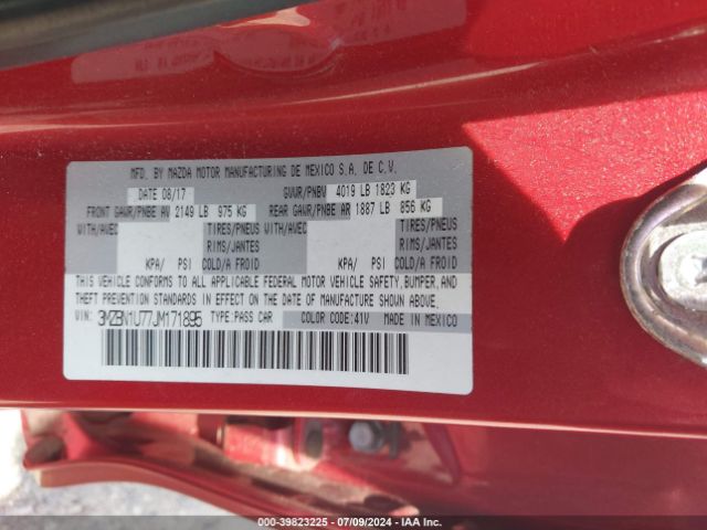 3MZBN1U77JM171895 Mazda Mazda3 Sport