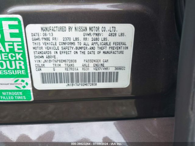 JN1BV7AP6EM672808 Infiniti Q50 Premium