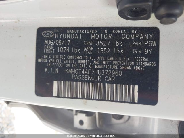 KMHCT4AE7HU372960 Hyundai Accent Value Edition