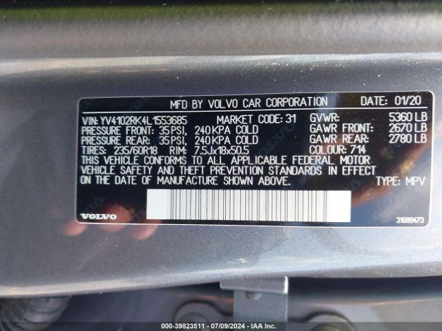 YV4102RK4L1553685 Volvo Xc60 T5 Momentum