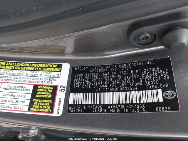 Toyota CAMRY SE 2023 4T1T11AK9PU832564 Image 9