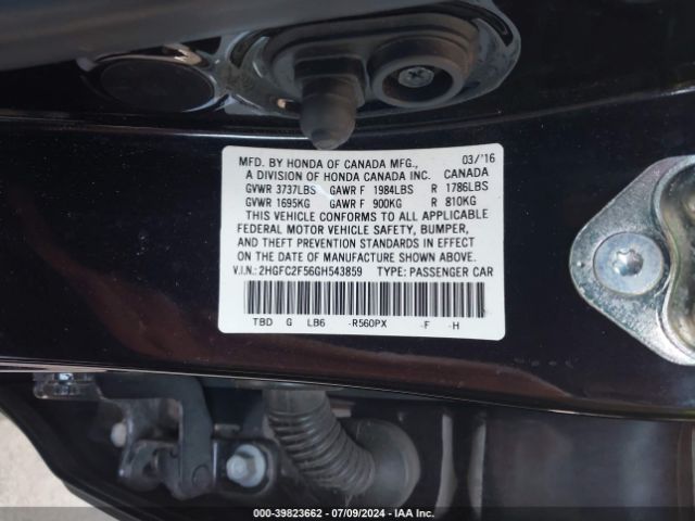 2HGFC2F56GH543859 Honda Civic Lx