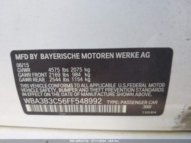 WBA3B3C56FF548992 BMW 328i Xdrive