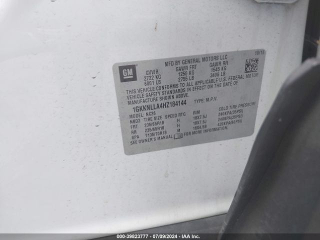 1GKKNLLA4HZ184144 GMC Acadia Sle-2