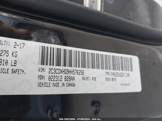 Dodge Charger Sxt Rwd 2017 2C3CDXHG9HH576256 Image 9