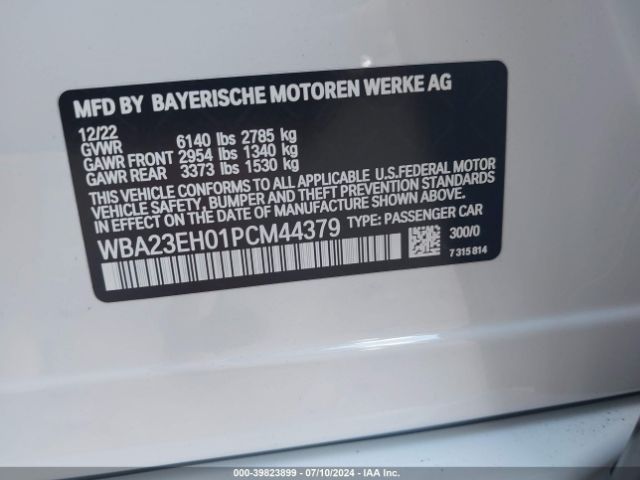 WBA23EH01PCM44379 BMW 740 I