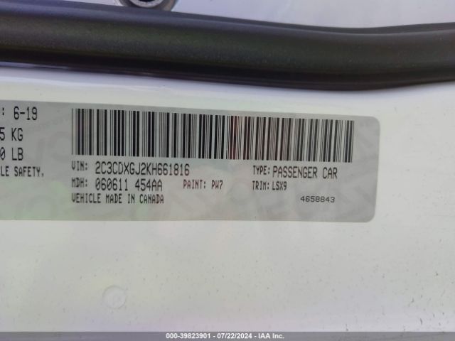 2C3CDXGJ2KH661816 Dodge Charger Scat Pack Rwd