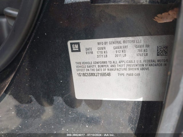 1G1BC5SMXJ7168548 Chevrolet Cruze Ls Auto