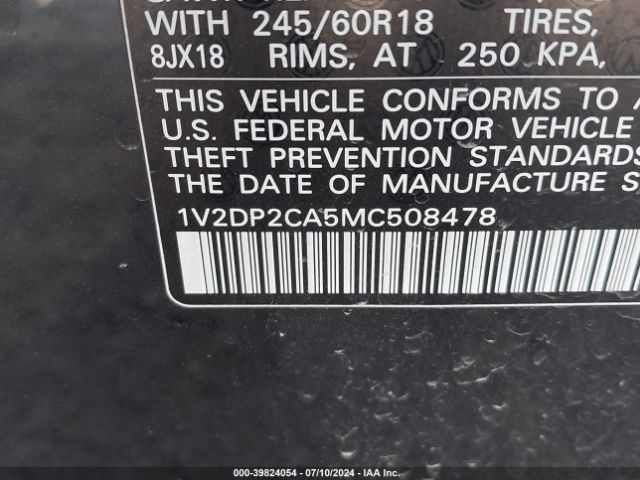 1V2DP2CA5MC508478 Volkswagen Atlas 2.0t Se