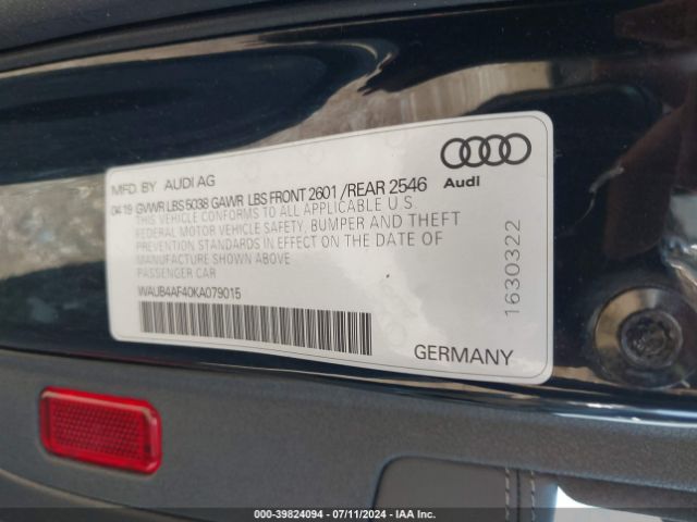 WAUB4AF40KA079015 Audi S4 3.0t Premium