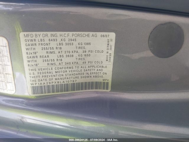 2008 PORSCHE CAYENNE WP1AA29PX8LA10797 Photo 8