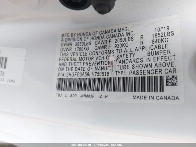 Honda CIVIC SI COUPE 2020 2HGFC3A58LH750616 Image 9