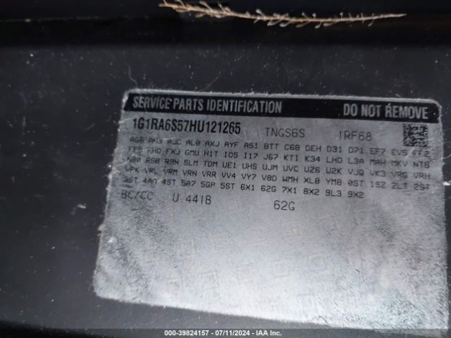 1G1RA6S57HU121265 Chevrolet VOLT LT