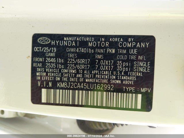 Hyundai TUCSON SE 2020 KM8J2CA45LU162992 Image 9