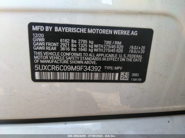 5UXCR6C09M9F34392 BMW X5 Xdrive40i