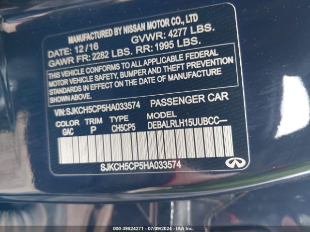 SJKCH5CP5HA033574 Infiniti Qx30 Premium
