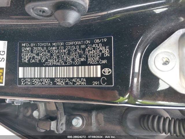 Toyota COROLLA LE 2020 JTDEPRAE5LJ071001 Image 9