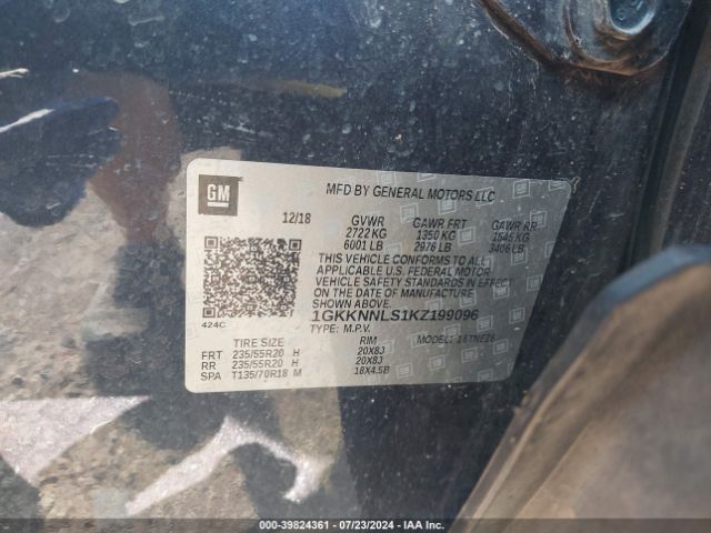 1GKKNNLS1KZ199096 GMC Acadia Slt-2