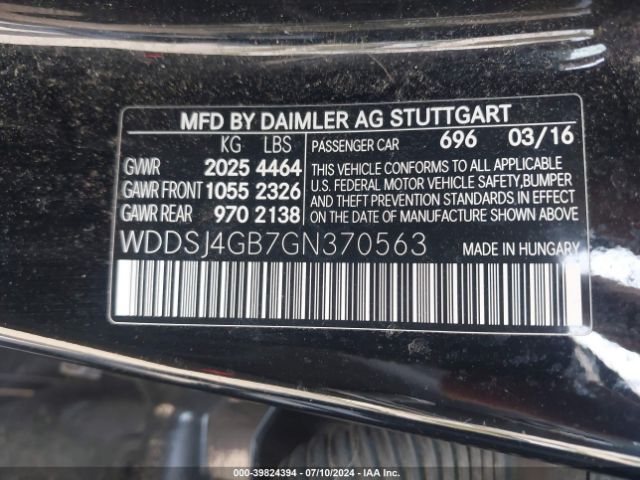 WDDSJ4GB7GN370563 Mercedes-Benz CLA 250 4MATIC