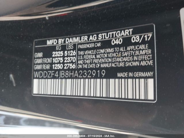 WDDZF4JB8HA232919 Mercedes-Benz E 300