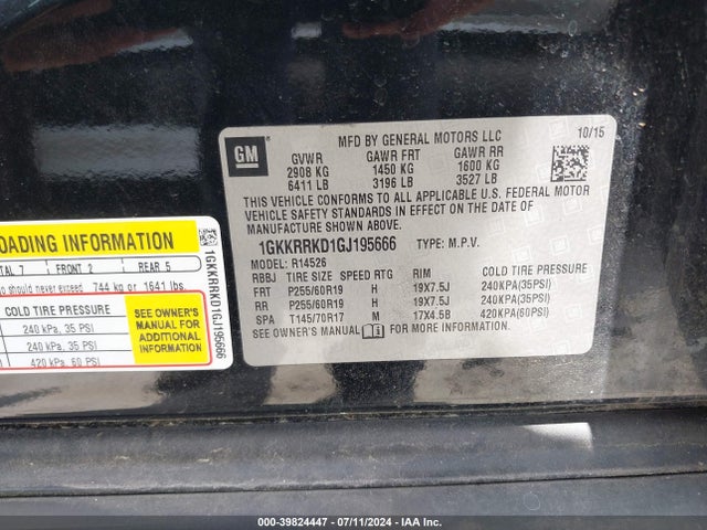 1GKKRRKD1GJ195666 GMC Acadia Slt-1