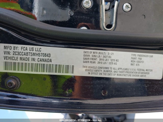 Chrysler 300 300s 2021 2C3CCABT5MH570843 Image 9