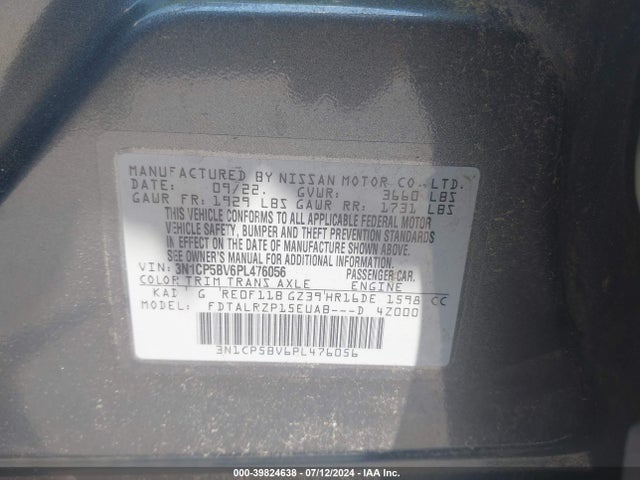 Nissan Kicks S Xtronic Cvt 2023 3N1CP5BV6PL476056 Image 9