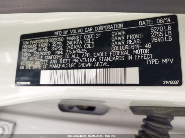 YV4612RK8F2665150 Volvo Xc60 T5/t5 Premier