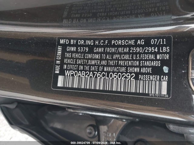 2012 PORSCHE PANAMERA WP0AB2A76CL060292 Photo 8