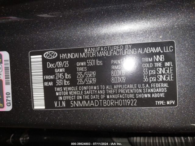 5NMMADTB0RH011922 Genesis Gv70 2.5t Awd