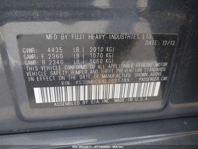 4S3BMBC6XE3021789 Subaru Legacy 2.5i Premium