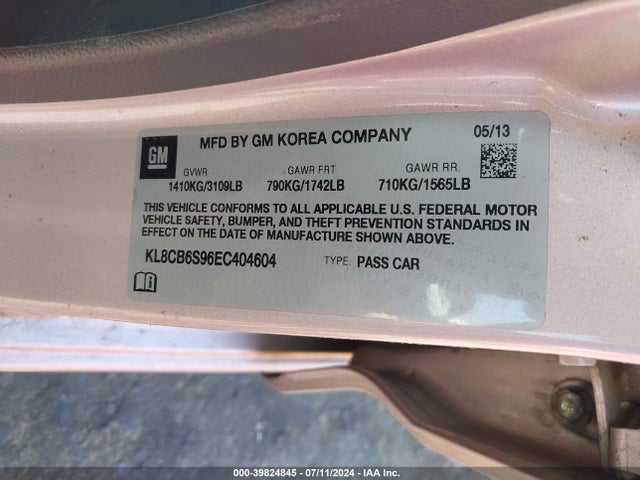 Chevrolet Spark Ls Auto 2014 KL8CB6S96EC404604 Image 9